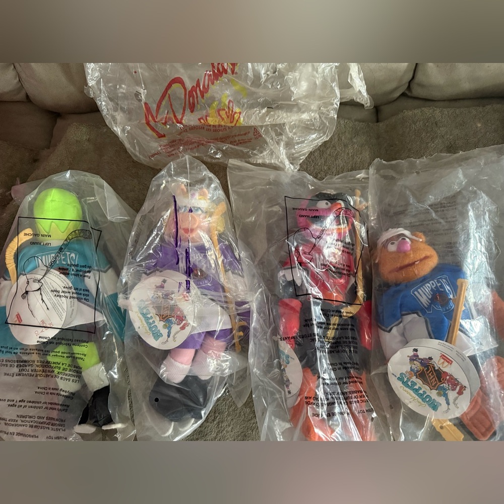 McDonald's Muppet Babies Plush Set - Green, Purple, Red, Orange